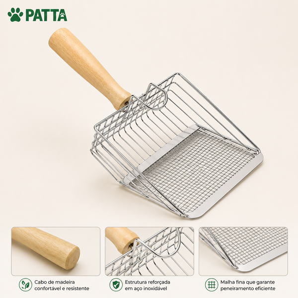 Pá Higiênica Premium em Inox para Gatos