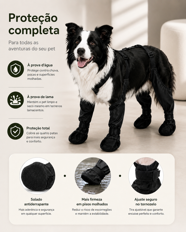 Protetor Impermeável de Patas e Pernas para Cães