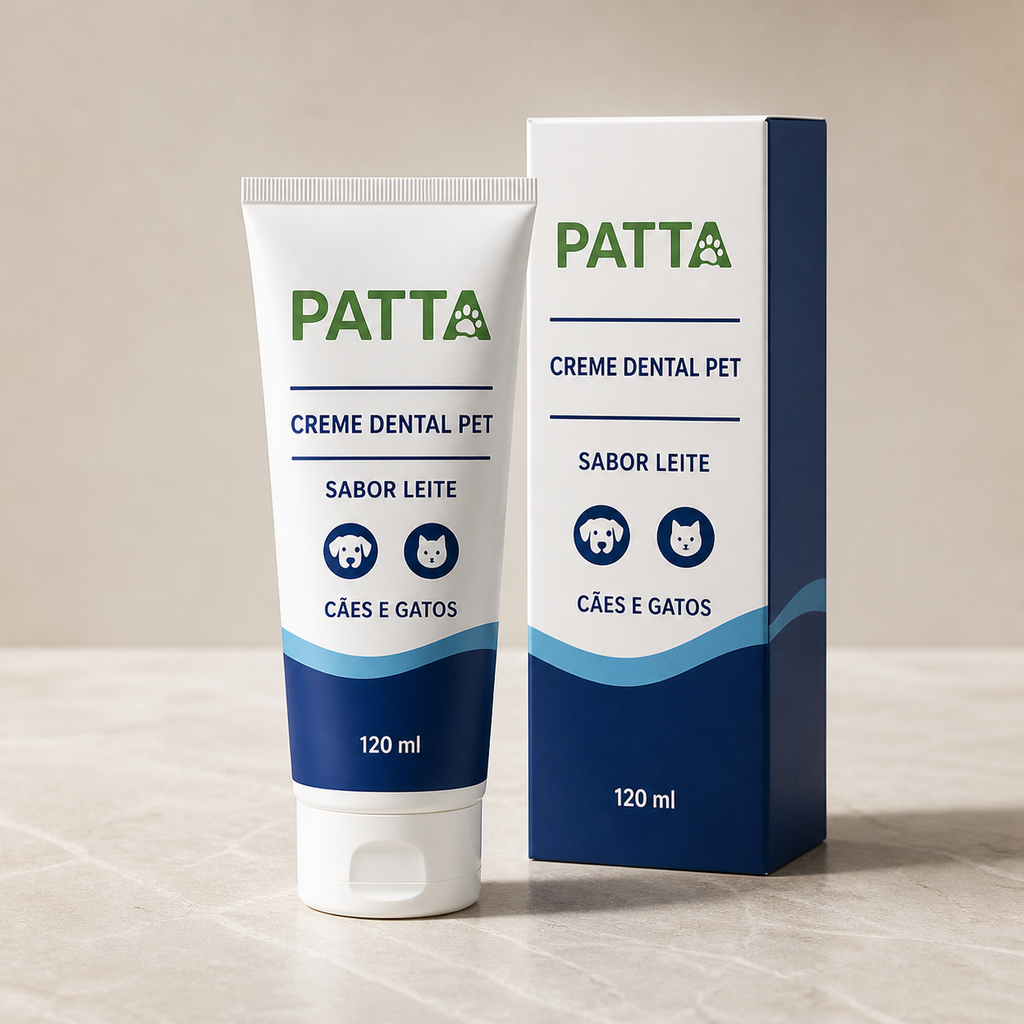 Creme dental pet sabor leite 120 ml PATTA com embalagem