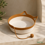 Cesta-cama redonda trançada PATTA marrom café