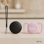 Rastreador Google Find My com suporte rosa e detalhe de osso - PATTA