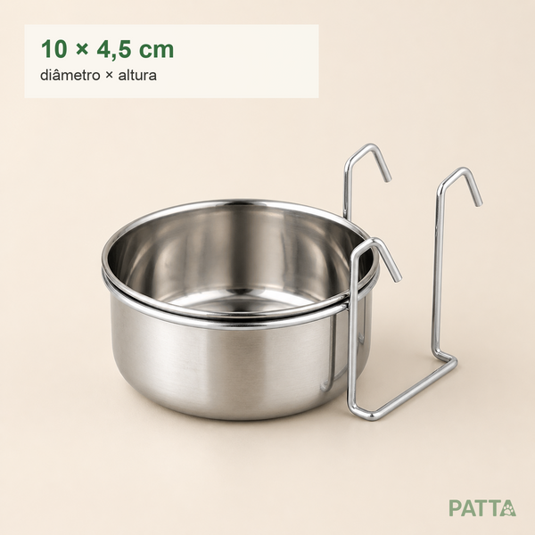 Comedouro Suspenso de Inox 10 × 4,5 cm