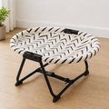 Cama elevada PATTA branca com estampa preta