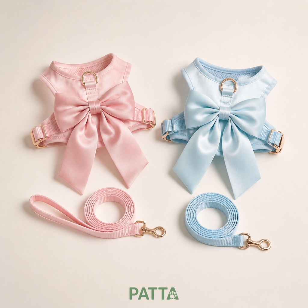 Peitoral Ajustável com Laço e Guia para Gatos