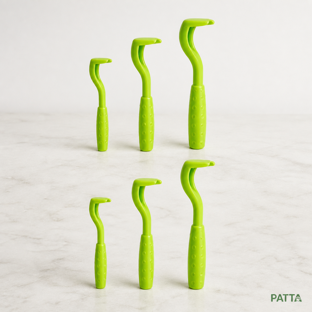 Kit de 6 ganchos removedores de carrapatos verdes PATTA