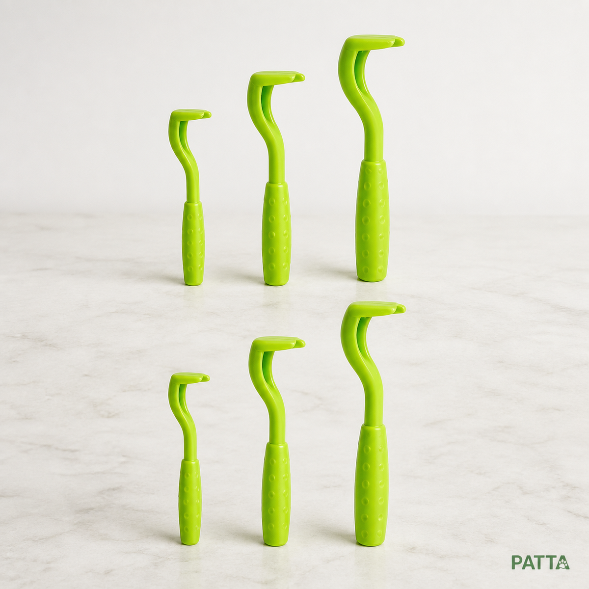 Kit de 6 ganchos removedores de carrapatos verdes PATTA