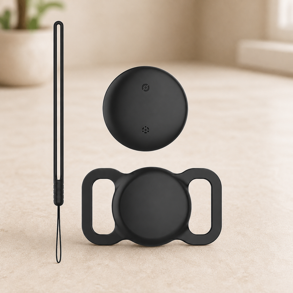 Rastreador Google Find My com suporte preto liso