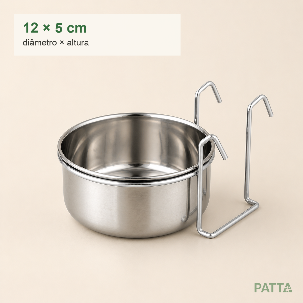 Comedouro Suspenso de Inox 12 × 5 cm