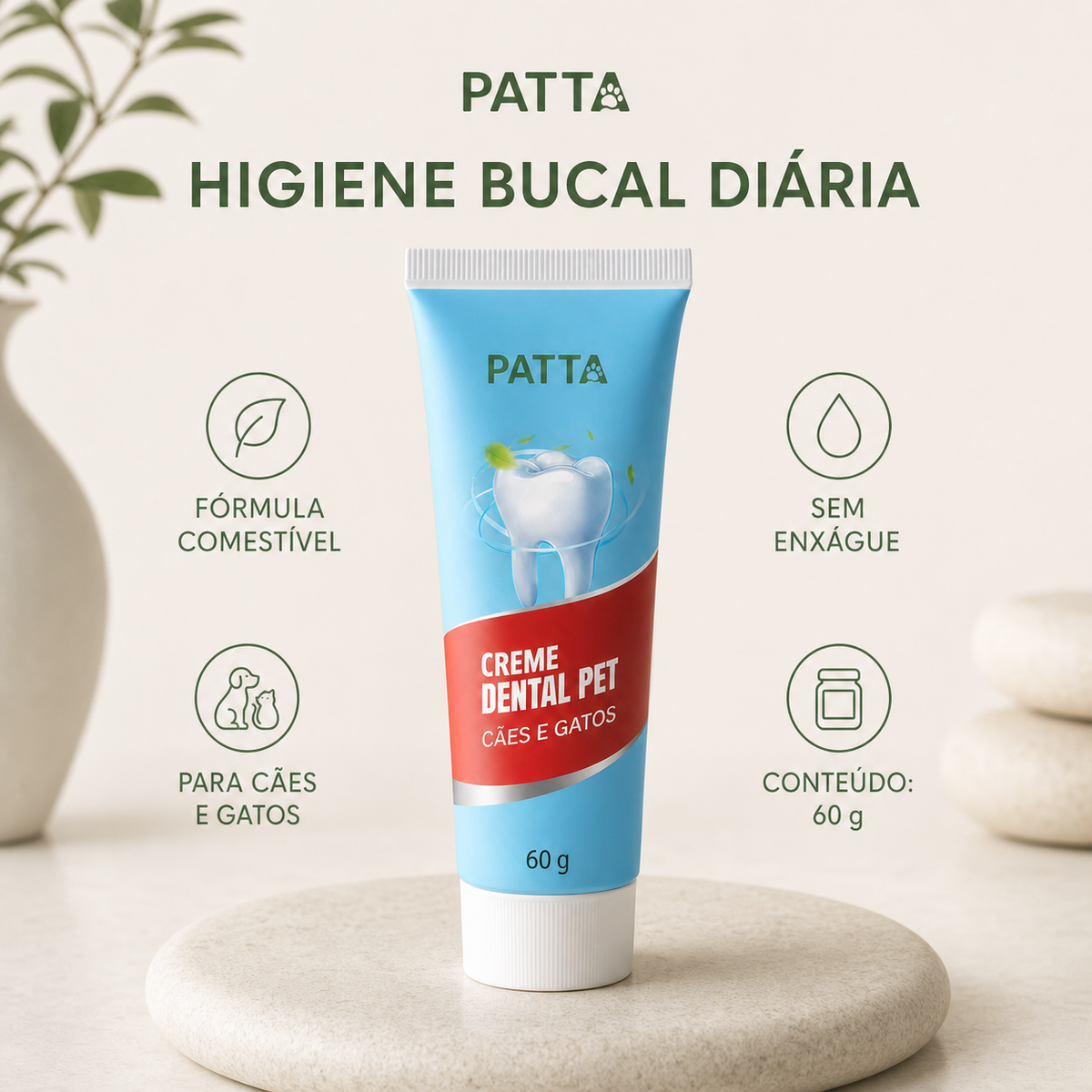 Benefícios confirmados do creme dental pet PATTA