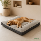 Cama acolchoada de pelúcia PATTA em ambiente residencial