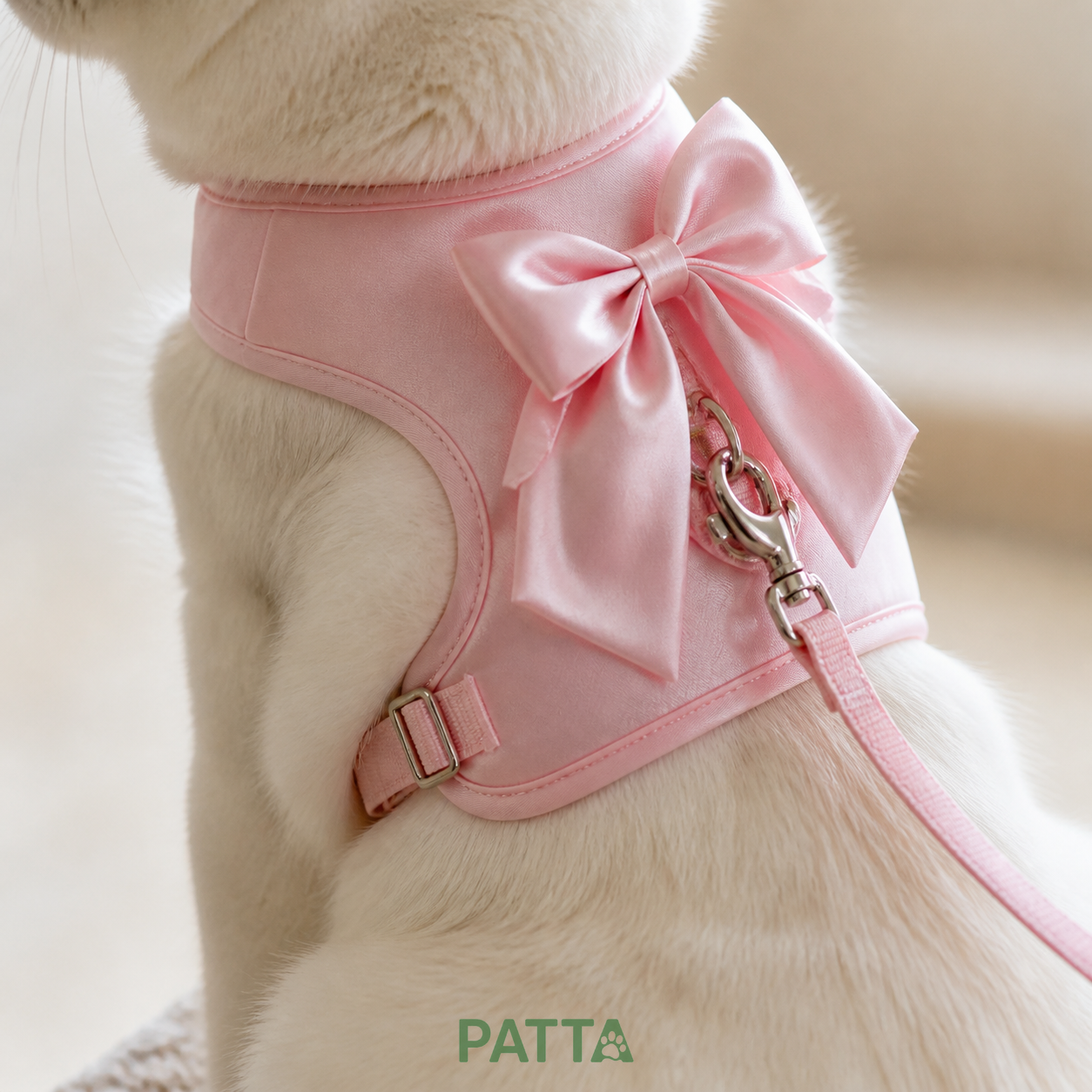 Peitoral Ajustável com Laço e Guia para Gatos