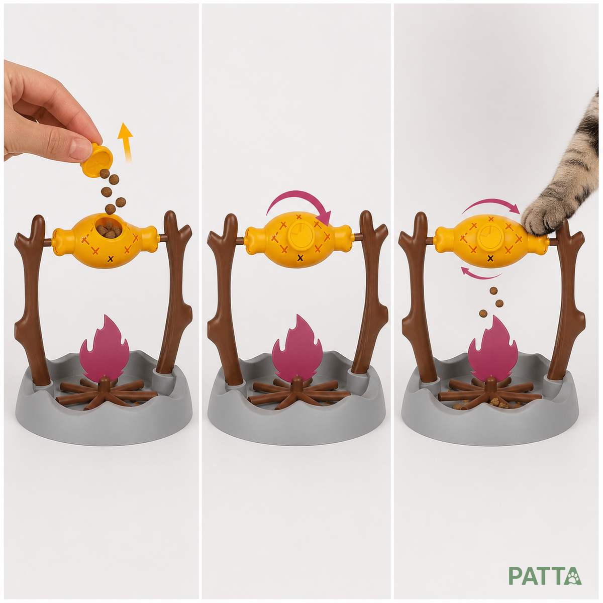 Como usar o brinquedo interativo porta-petiscos PATTA