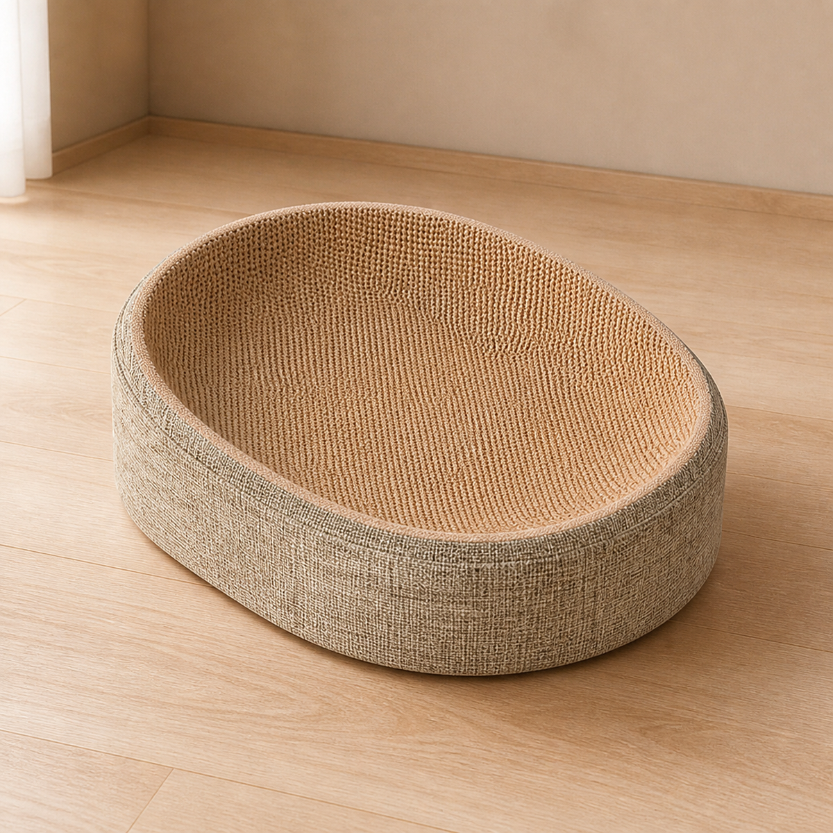 Cama Oval Pequena de sisal para gatos