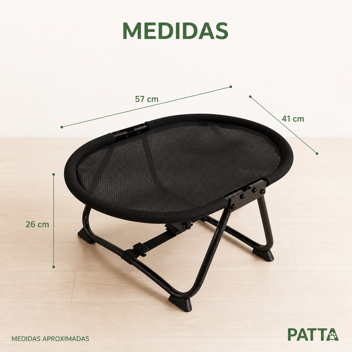 Medidas da cama elevada dobrável PATTA