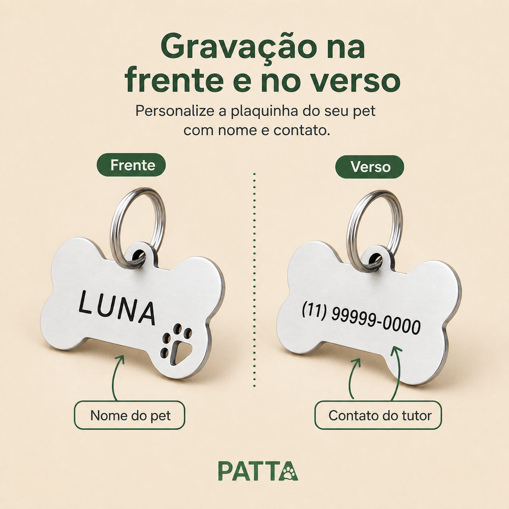 Personalização da plaquinha de identificação PATTA