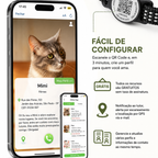 Coleira com Suporte para AirTag e QR Code para Gatos