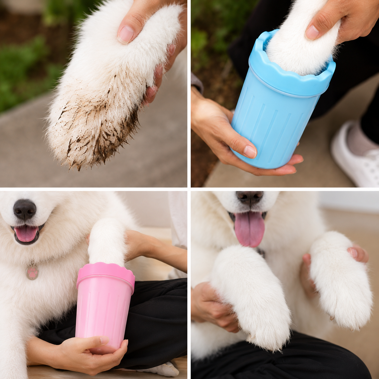 Limpador de Patas para Pets com Escova de Silicone