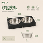 Comedouro Elevado Ajustável com Tigelas em Inox para Pets