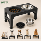 Comedouro Elevado Ajustável com Tigelas em Inox para Pets