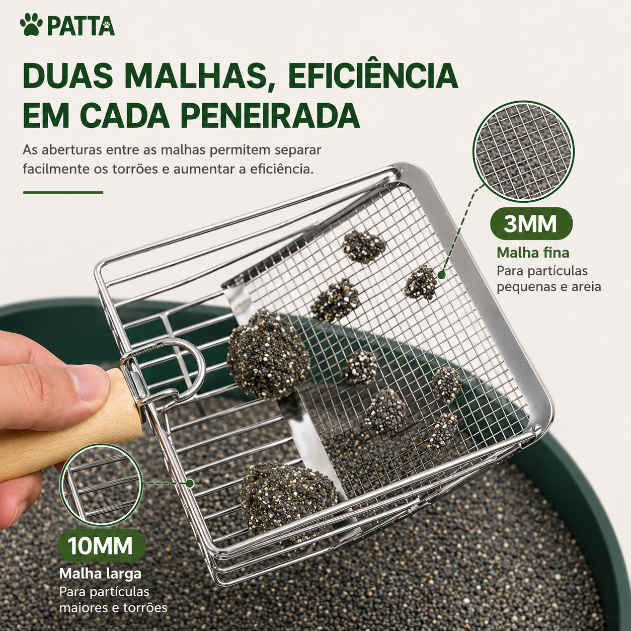 Pá Higiênica Premium em Inox para Gatos