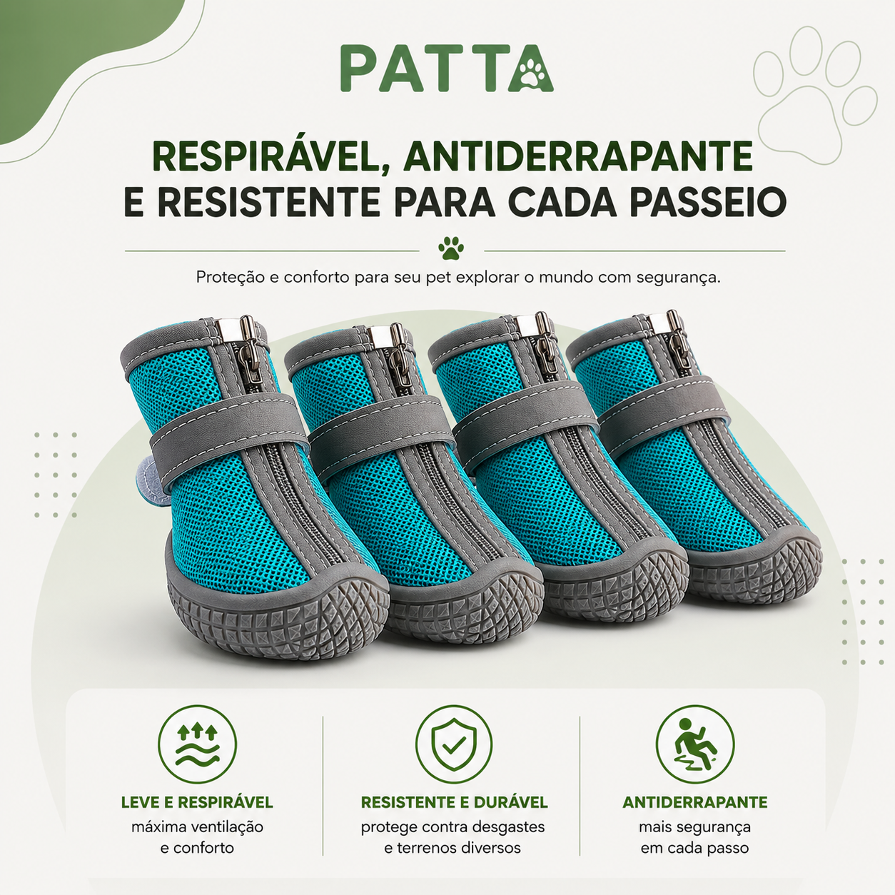 Botas Antiderrapantes com Forro Térmico para Cães