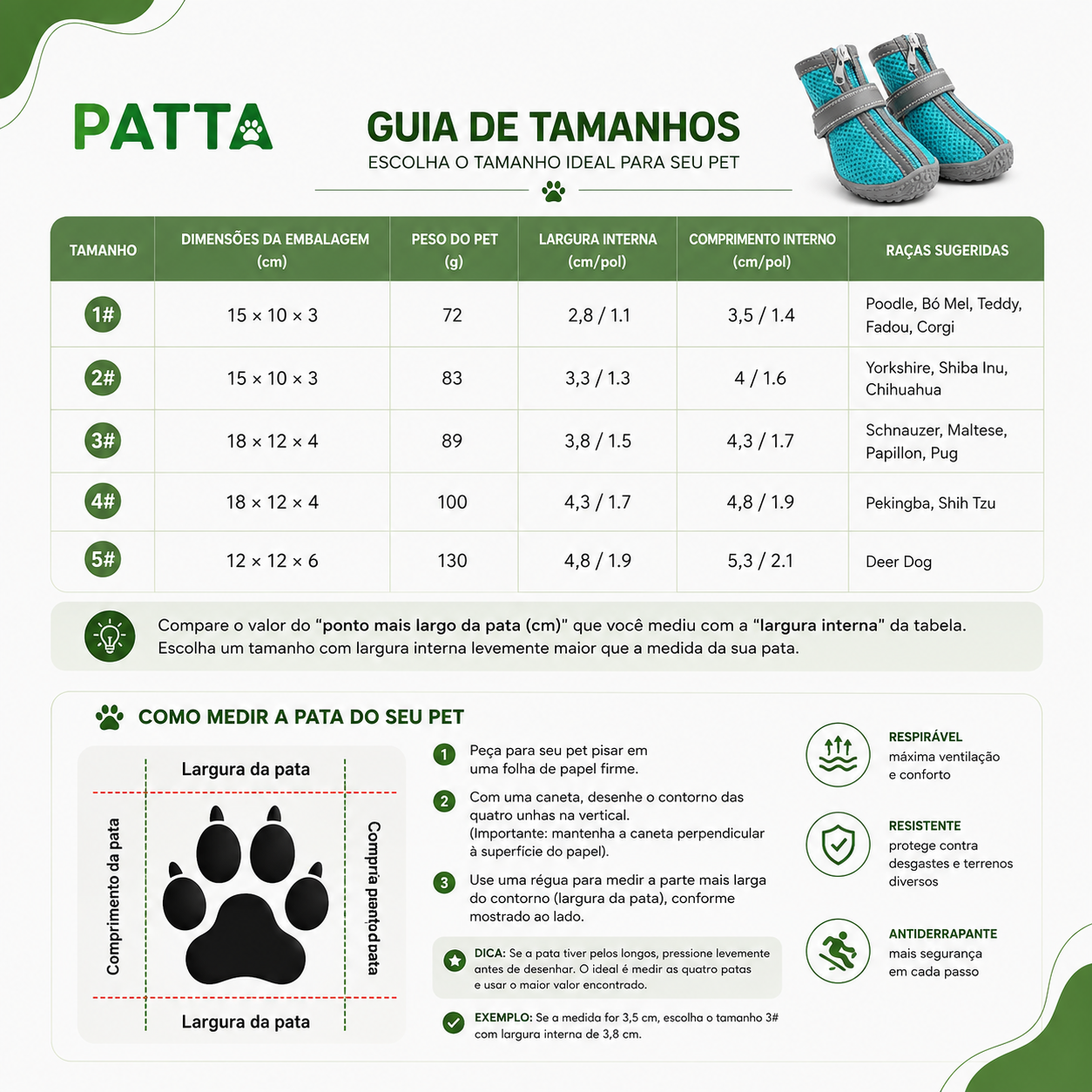 Botas Antiderrapantes com Forro Térmico para Cães