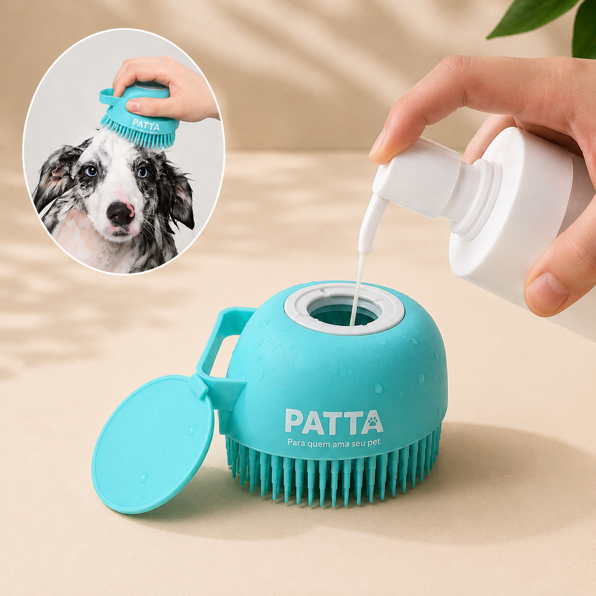 Escova Massageadora de Silicone para Pets