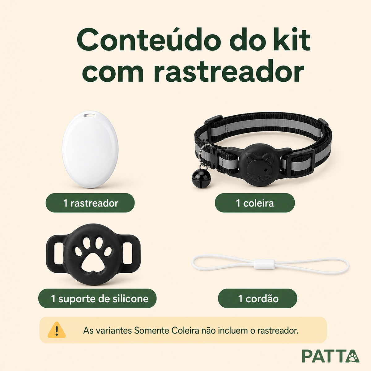 Conteúdo do kit com rastreador