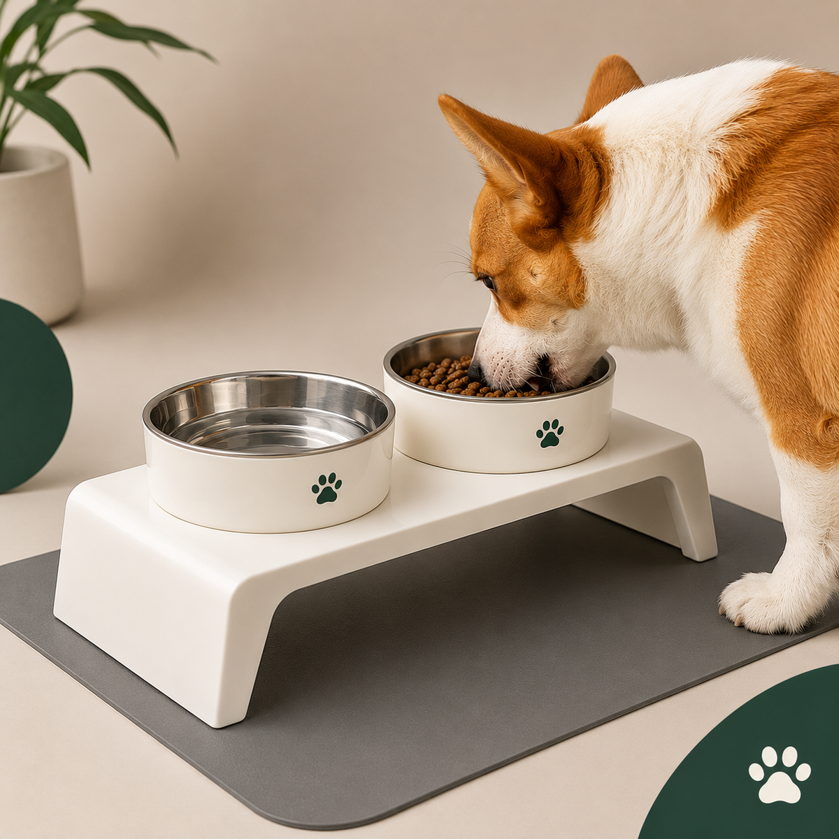 Comedouro Elevado Duplo para Pets