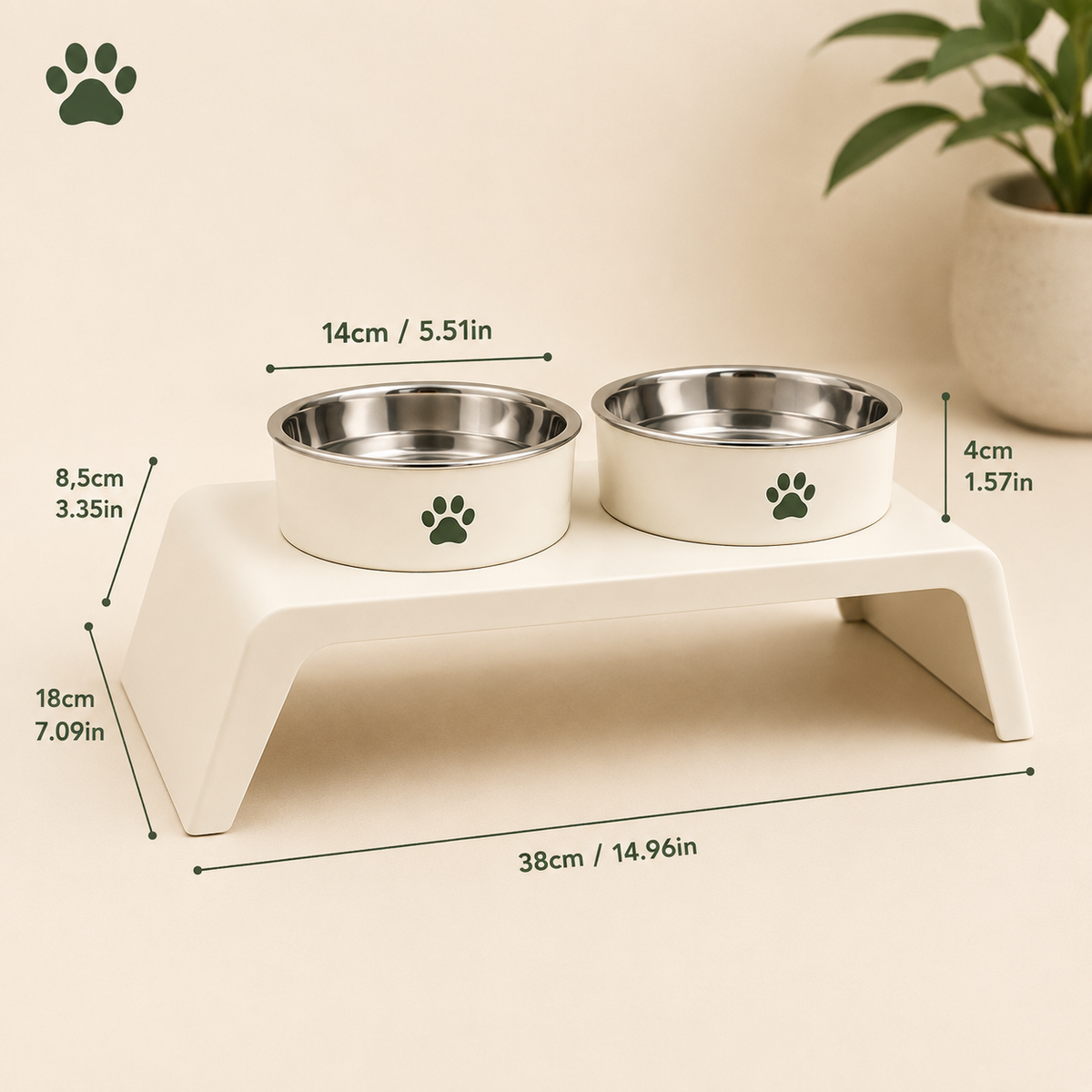 Comedouro Elevado Duplo para Pets