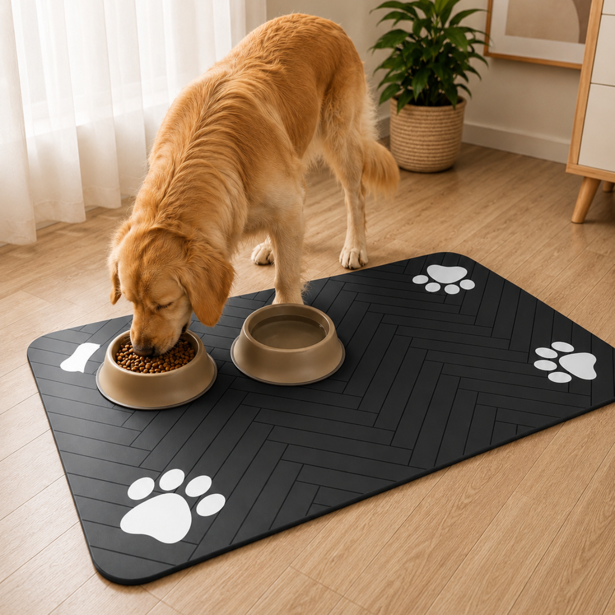Tapete Impermeável para Comedouro e Bebedouro de Pets