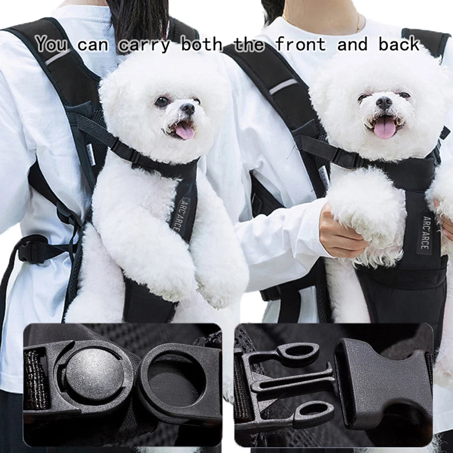 Mochila Transportadora para Cães e Gatos, com Alça de Peito e Ventilação