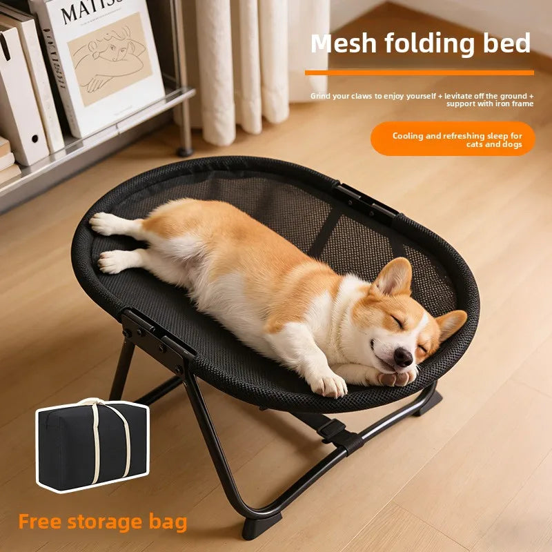 Cama Suspensa Dobrável para Cães e Gatos, Uso Interno e Externo