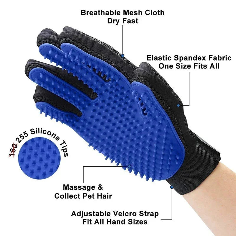 Luva de Silicone para Escovação e Banho de Cães e Gatos