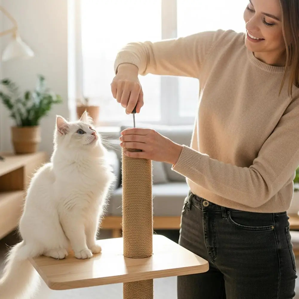 Poste de Sisal Substituível para Arranhador de Gatos, Peça Avulsa DIY