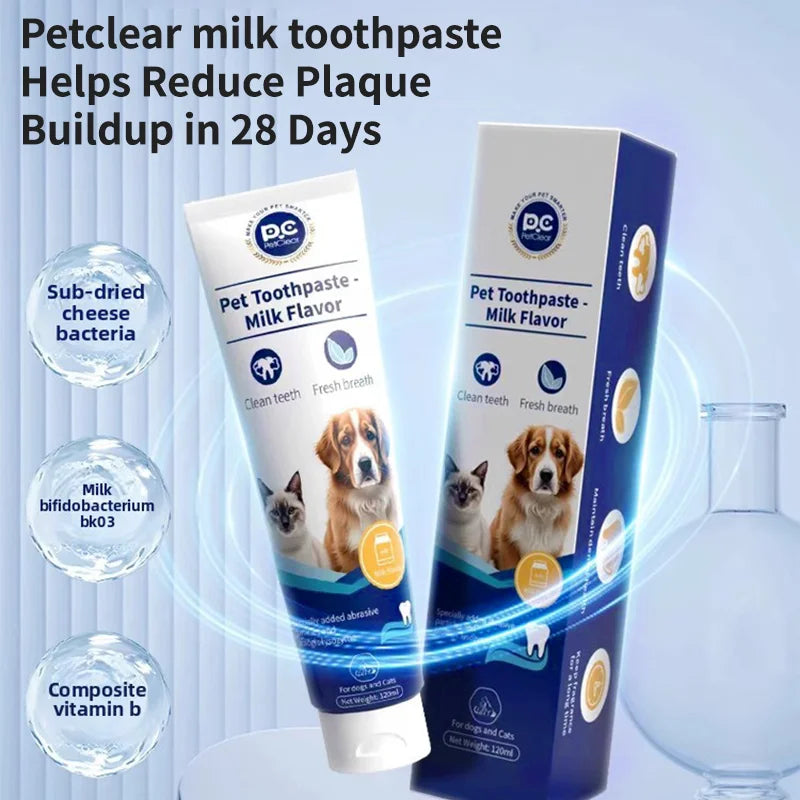 Pasta de Dente para Cães e Gatos Sabor Leite - 120g