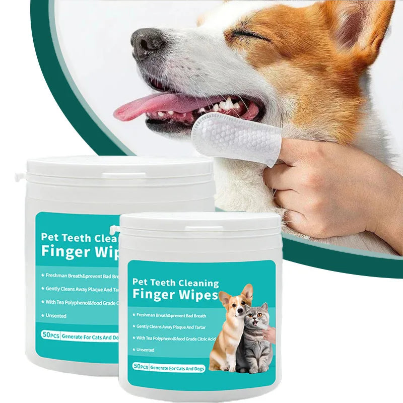 Lenços Umedecidos Descartáveis de Higiene para Cães e Gatos - 50 Unidades