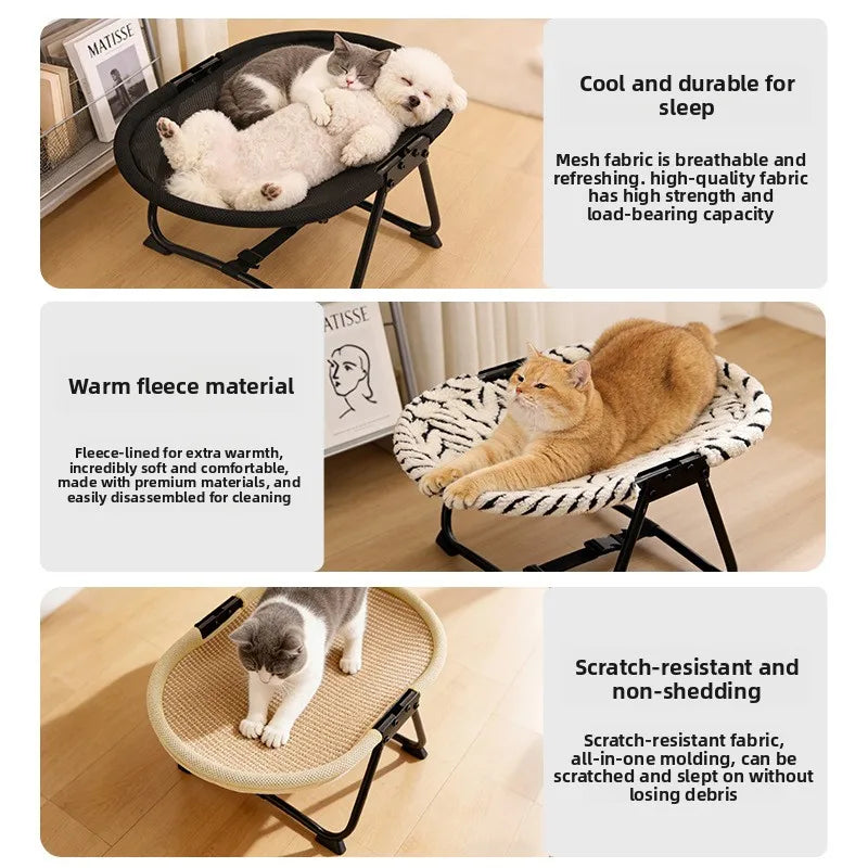 Cama Suspensa Dobrável para Cães e Gatos, Uso Interno e Externo