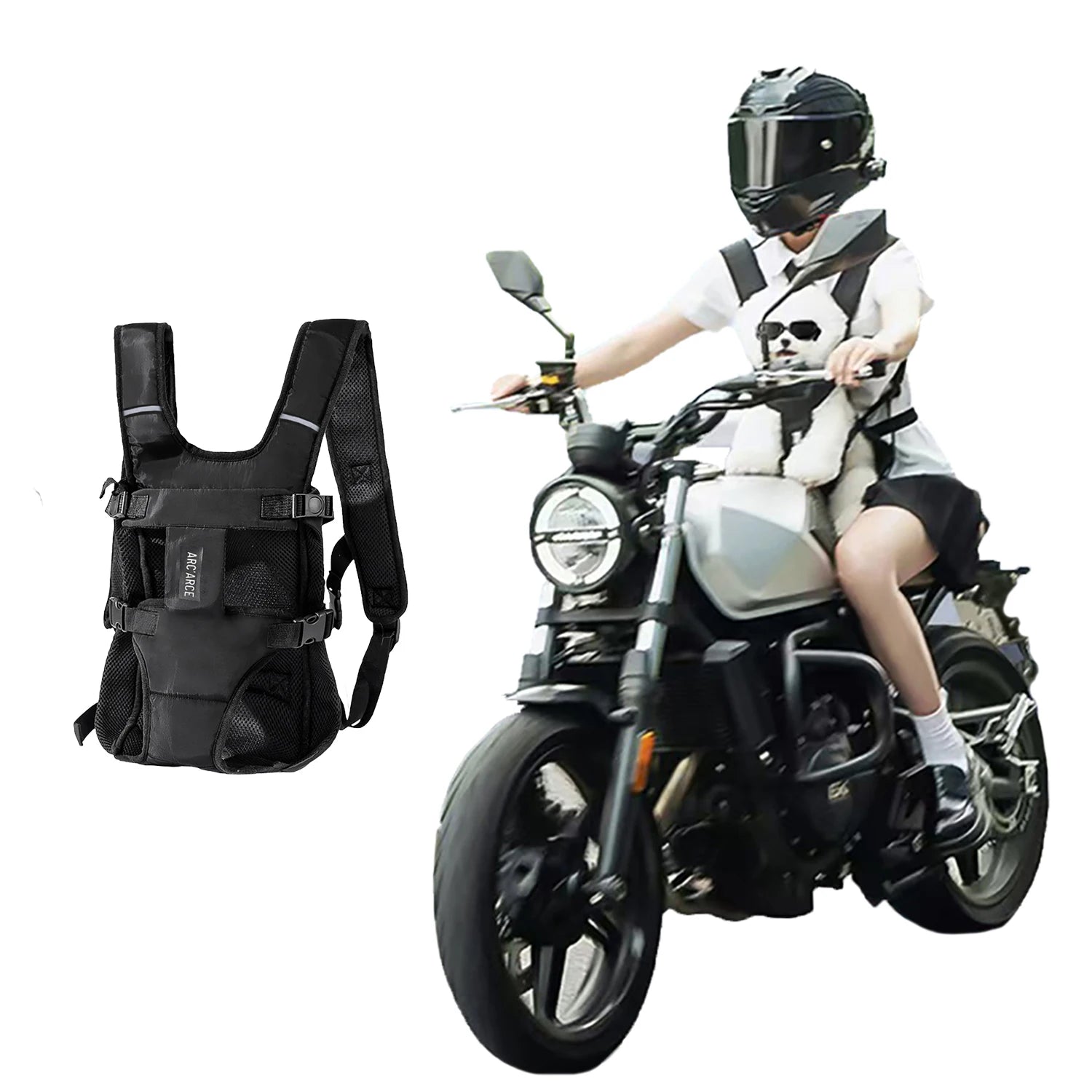 Mochila Transportadora para Cães e Gatos, com Alça de Peito e Ventilação
