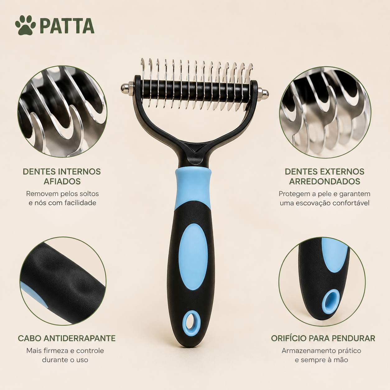 Escova 2 em 1 Removedora de Pelos para Pets