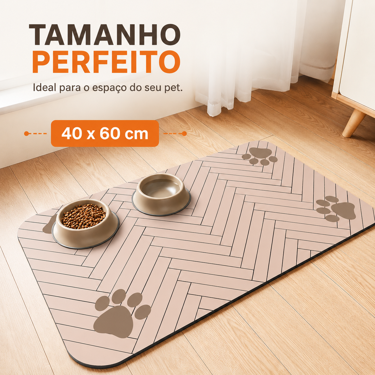 Tapete Impermeável para Comedouro e Bebedouro de Pets