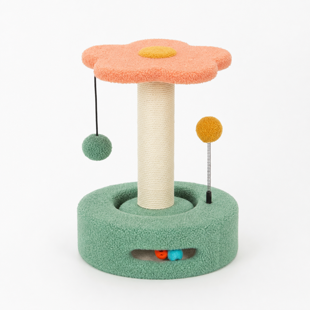 Arranhador Interativo com Brinquedos para Gatos