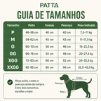 Guia de tamanhos da camiseta refrescante para cachorro