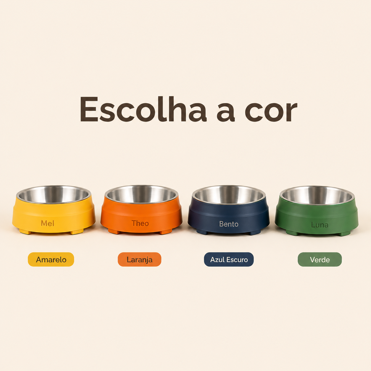 Comedouro Personalizado com Tigela em Inox para Pets