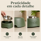 Comedouro Personalizado com Tigela em Inox para Pets