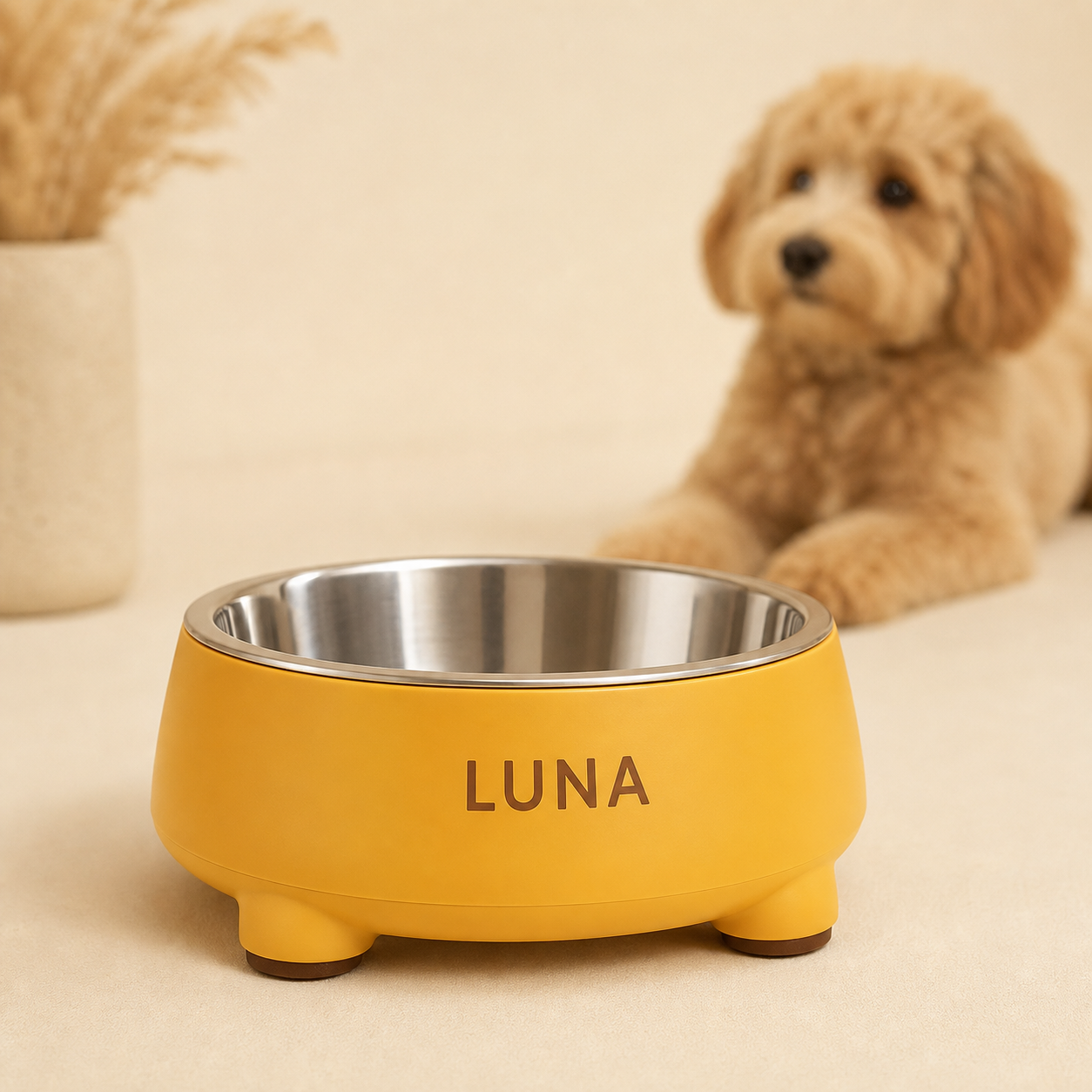 Comedouro Personalizado com Tigela em Inox para Pets