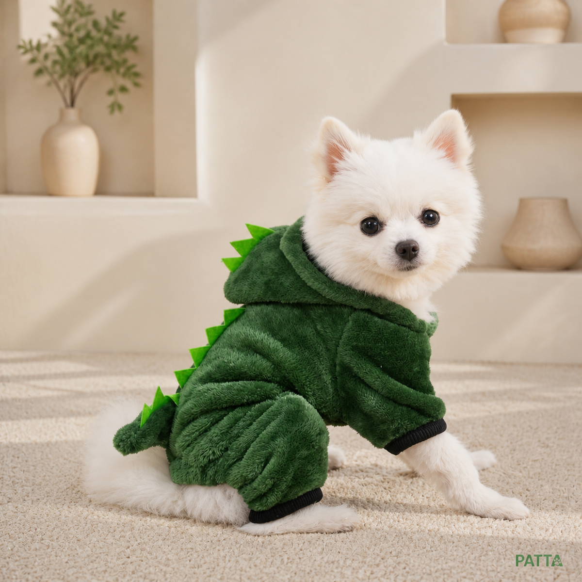 Dinossauro - Fantasia Reversível de Pelúcia para Pets PATTA