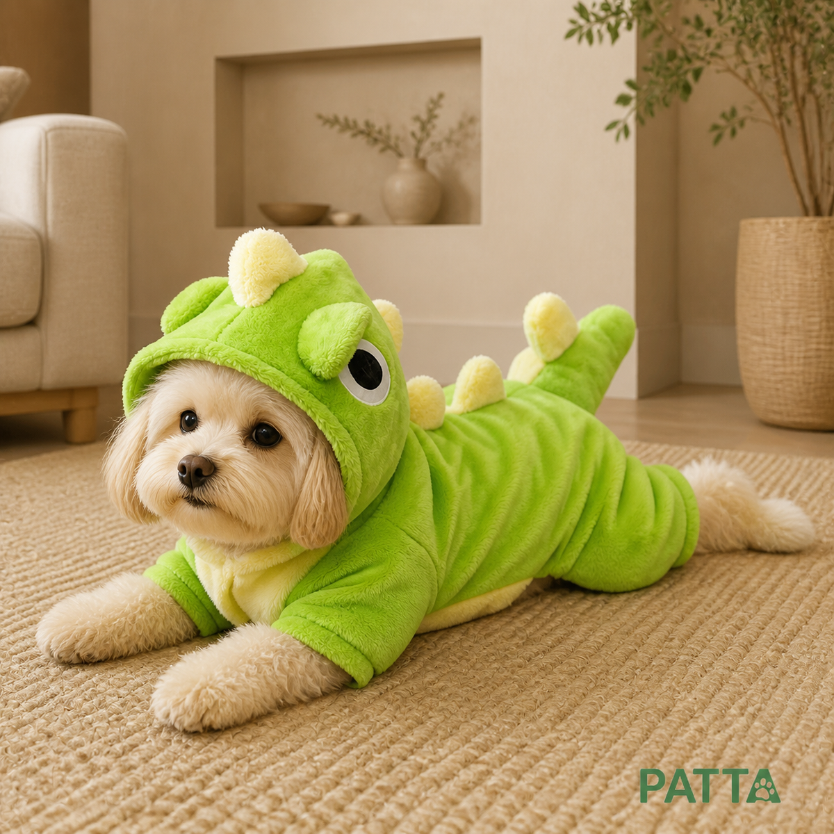 Dragão de olhos grandes - Fantasia Reversível de Pelúcia para Pets PATTA