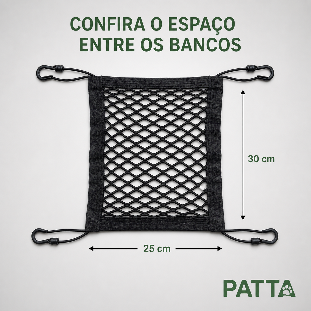 Medidas da rede de proteção para carro
