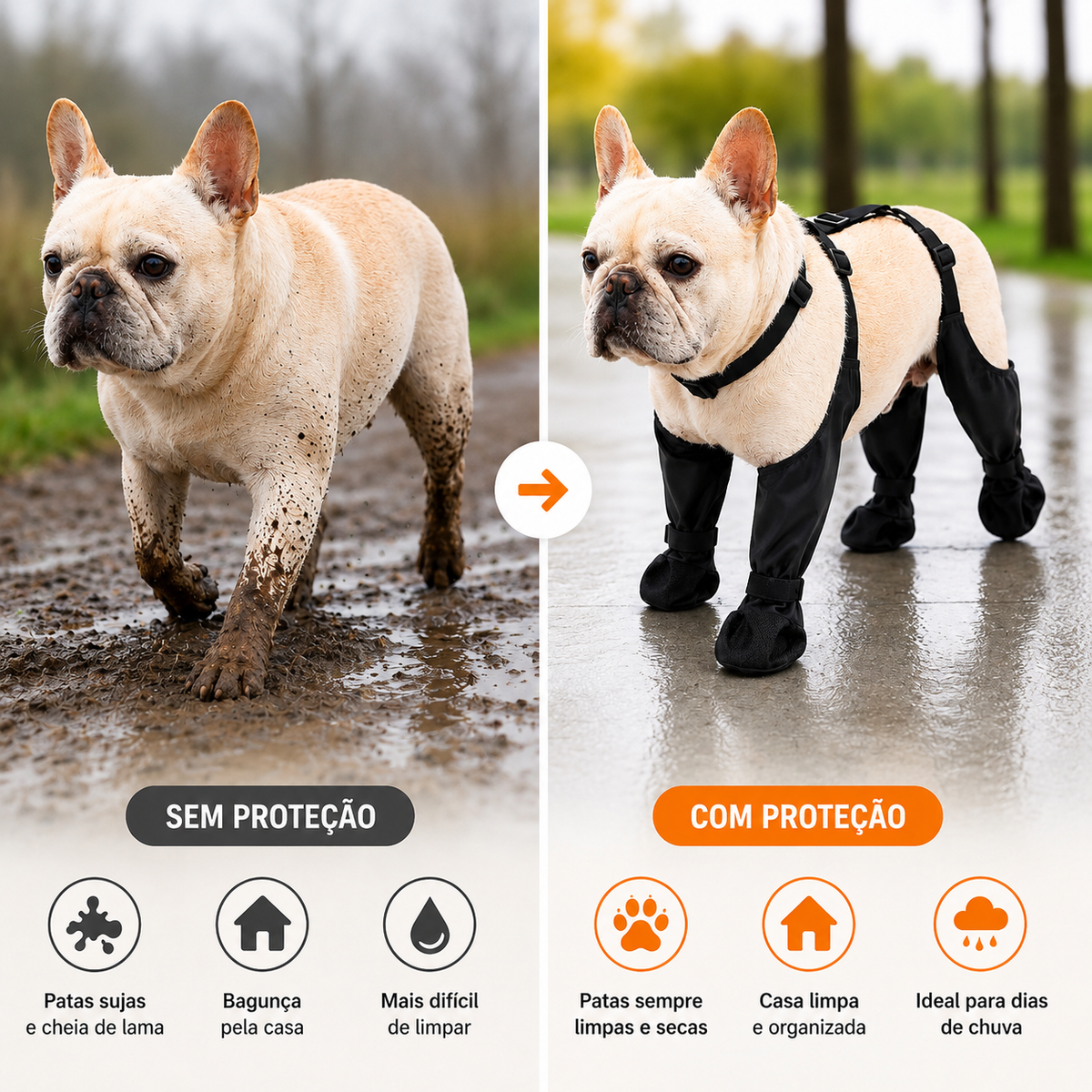Protetor Impermeável de Patas e Pernas para Cães